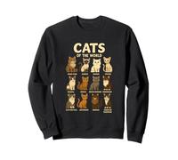 Camiseta Cats of The World Razas de Gatos Diseño Bonito Sudadera