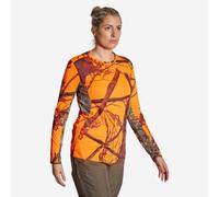 Camiseta Caza Solognac 500 Mujer Flúor Camuflaje Silenciosa Transpirable Manga Larga 34