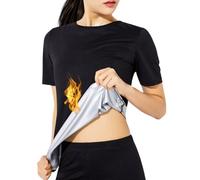 Camiseta Chaleco Sauna Top T-Shirt Suit Trajes Adelgazantes Compresion Adelgazante Sudoración Deporte Shapewear Gym Running Fitness Mangas Cortas Mujeres
