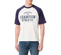 CAMISETA CHAMPION CAMIS EM005 BLANCO AZUL HOMBRE MANGA CORTA