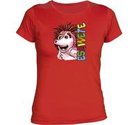 Camiseta Chica Espinete II Barrio Sésamo ochenteras 80´s Retro Comic EGB (L, Rojo)