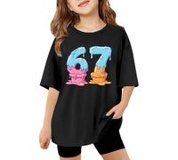 Camiseta Chica Gráfico Impreso Manga Corta Casual para Verano Dibujos Animados Número de Anime para Niños Top Casual, Le Noir, 5-6 Años