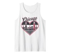 Camiseta Chicago Heart - Vintage USA Chicago Skyline Travel Camiseta sin Mangas