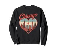 Camiseta Chicago Heart - Vintage USA Chicago Skyline Travel Sudadera