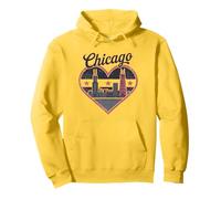 Camiseta Chicago Heart - Vintage USA Chicago Skyline Travel Sudadera con Capucha