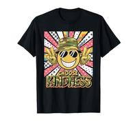 Camiseta Choose Kindness Retro Camo Camuflaje Niño Niños Camiseta