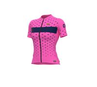 Camiseta Ciclismo Mujer ALE' PR-R STARS Rosa Flu-Blu Marino