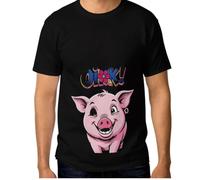 Camiseta clásica de cuello redondo para hombre, talla 3XL, corona de cerdo, color oink, Pig Crown Oink, XX-Large