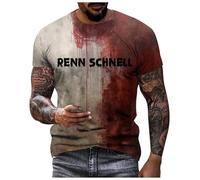 Camiseta clásica de manga corta con texto en inglés "It's Not My Blood Splatter Blood Stained Bloody", con texto en inglés "I Am Fine Print", camisetas para hombre, camisetas gráficas novedosas, gris