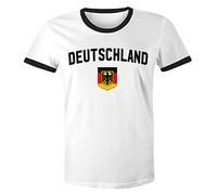 Camiseta clásica para hombre, diseño de bandera de Alemania, blanco y negro, M