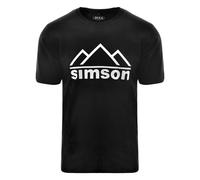 Camiseta, Color: Negro, Tamaño: L - Diseño: SIMSON Montañas - 100% Algodón