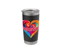 Camiseta colorida con nombre "I Heart Love Augustine First Named" Vaso térmico de acero inoxidable de doble pared