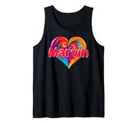 Camiseta Colorida con Nombre I Heart Love Marvin Camiseta sin Mangas