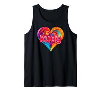 Camiseta Colorida con Nombre I Heart Love Rudy Camiseta sin Mangas