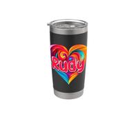 Camiseta colorida con nombre I Heart Love Rudy Vaso térmico de acero inoxidable de doble pared