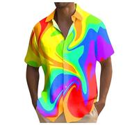 Camiseta colorida LGBTQ para hombre - Camisa de graffiti arco iris, camiseta del orgullo con estampado arcoíris, camisa de playa festival para CSD e igualdad de derechos, O Verde, XXL