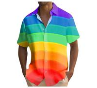 Camiseta colorida LGBTQ para hombre - Camisa de graffiti arco iris, camiseta del orgullo con estampado arcoíris, camisa de playa festival para CSD e igualdad de derechos, O Multicolor, M