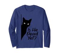 Camiseta cómica con forma de gato «Is-He-Vintage-Dead», pero sarcástica Manga Larga