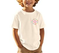 Camiseta cómoda para niños con diseño inspirador y gráfico de atención para niños - Camiseta suave para niños, beige, 7-8 años
