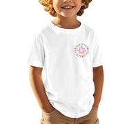Camiseta cómoda para niños con diseño inspirador y gráfico de atención para niños - Camiseta suave para niños, Blanco, 1-2 años