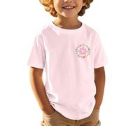 Camiseta cómoda para niños con diseño inspirador y gráfico de atención para niños - Camiseta suave para niños, Rosa claro., 5-6 años