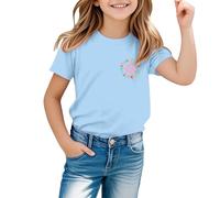 Camiseta cómoda para niños con diseño inspirador y gráfico de atención para niños - Camiseta suave para niños, azul claro, 13-14 años