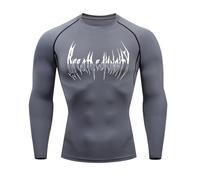 Camiseta compresiva Hombre Manga Larga Corte Delgado, Estampado Estilo gótico Oscuro Y2K para Diario y Deporte Gimnasio