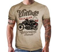 Camiseta con aspecto desgastado, equipo de carreras vintage, Arena lavada, XL