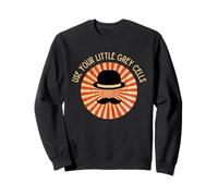 Camiseta con bigote retro con cita de Poirot Use Your Little Grey Cells Sudadera