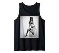 Camiseta con chica en ella - Modelo de moda sexy en máscara de gato Camiseta sin Mangas
