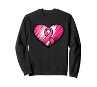Camiseta con Cinta de Apoyo de corazón Rosa para concienciación sobre el cáncer de Mama Sudadera