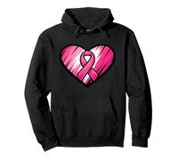 Camiseta con Cinta de Apoyo de corazón Rosa para concienciación sobre el cáncer de Mama Sudadera con Capucha