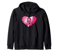 Camiseta con Cinta de Apoyo de corazón Rosa para concienciación sobre el cáncer de Mama Sudadera con Capucha