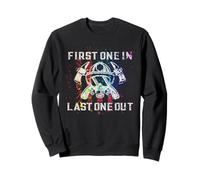 Camiseta con Cita de Bombero First In Last One out Regalo Rainbow Sudadera