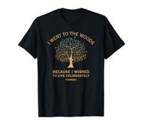 Camiseta con cita Thoreau | I Went to the Woods Inspirational Camiseta