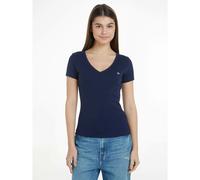 Camiseta con cuello en pico y logotipo Mujer Talla XS. Color Azul