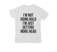 Camiseta con cuello en V con texto en inglés "I'm Not Going Bald Im Just Getting More Head", Blanco-1, 3XL