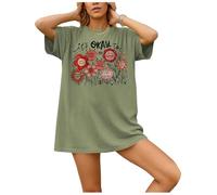 Camiseta con cuello en V con texto en inglés "It's Okay to Be Different", con cuello en V para mujer y hombre, Verde, 1, M