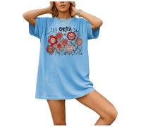 Camiseta con cuello en V con texto en inglés "It's Okay to Be Different", con cuello en V para mujer y hombre, Azul cielo-1, M