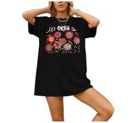Camiseta con cuello en V con texto en inglés "It's Okay to Be Different", con estampado gráfico de flores para mujeres y hombres, Negro-1, M