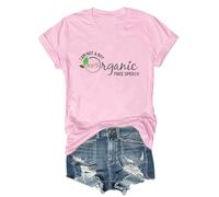 Camiseta con cuello en V y texto en inglés "I Am Not A Bot" 100 % orgánica, Rosa-1., L