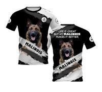 Camiseta con diseño 3D de un Malinois Belga «Dog Better Than Life» Camisetas Estampadas con Animales Camisetas de Cuello Redondo Ropa Streetwear de Harajuku