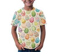 Camiseta con diseño de conejito de Pascua con estampado de huevos y flores, camiseta suave para niñas, cómoda y elegante, camiseta de voleibol de 3 a 14 niñas, amarillo, 10-11Years