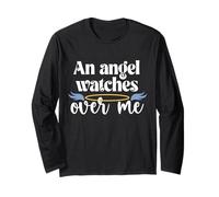 Camiseta con diseño de un ángel que me cuida, papá y mamá, para mujer, hombre y niño, abuela Manga Larga