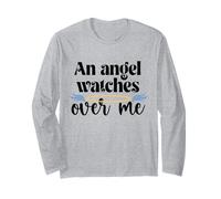 Camiseta con diseño de un ángel que me cuida, papá y mamá, para mujer, hombre y niño, abuela Manga Larga