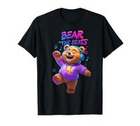 Camiseta con divertido diseño unisex de Bear With The Beats para hombre y mujer Camiseta