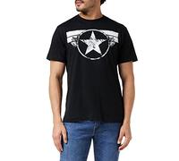 Marvel Captain America-Cap Logo Camiseta, Negro (Black Blk), Large para Hombre