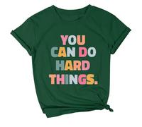 Camiseta con el Mensaje You Hard Things Teacher para Mujer, Camisetas gráficas Vive Feliz y Feliz # L
