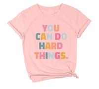 Camiseta con el Mensaje You Hard Things Teacher para Mujer, Camisetas gráficas Vive Feliz y Feliz#Z