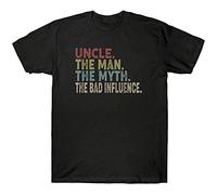 Camiseta con el tío The Man The Myth The Bad Influence Reteo Graffiti Black Graphic Unisex Tee Shirt, Negro , XXL
